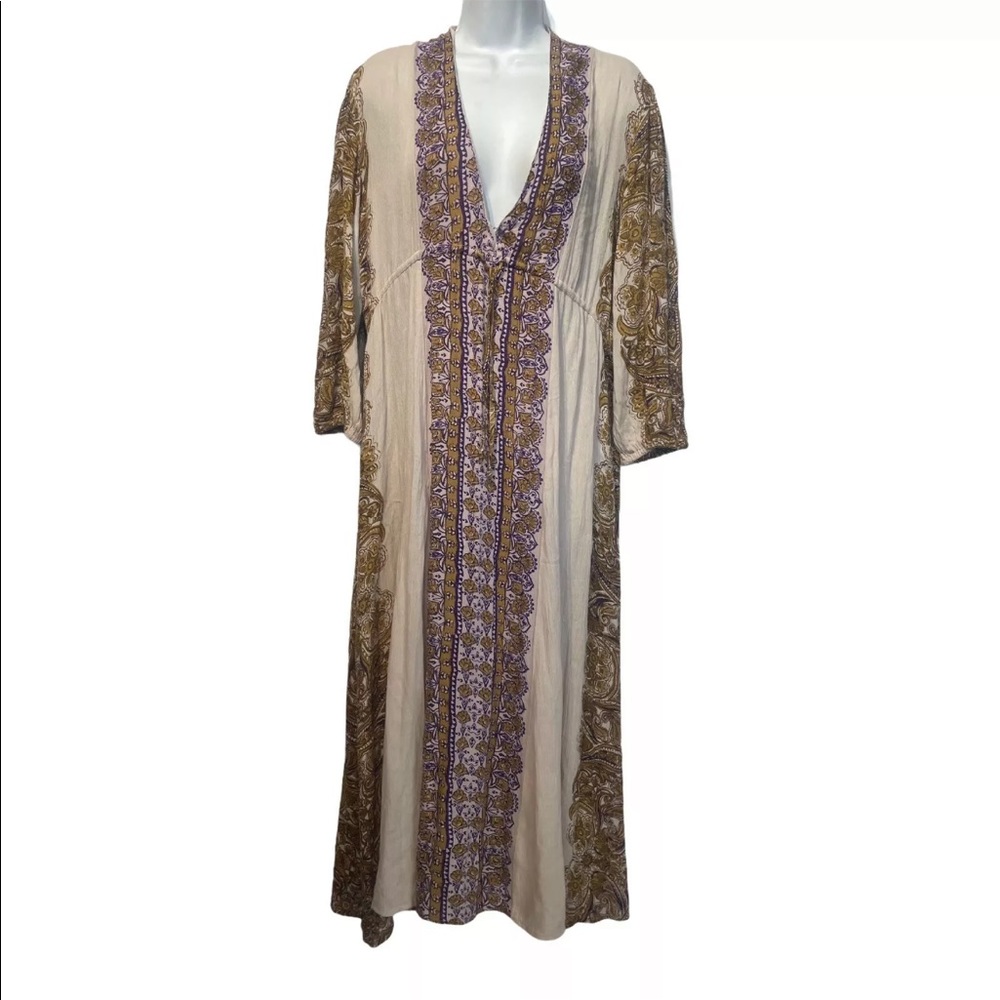 Free People Medium Azalea floral boho maxi kaftan